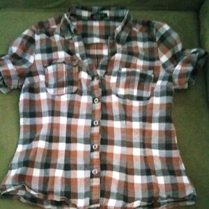 Timing Plaid Shirt in Rust, Black & White